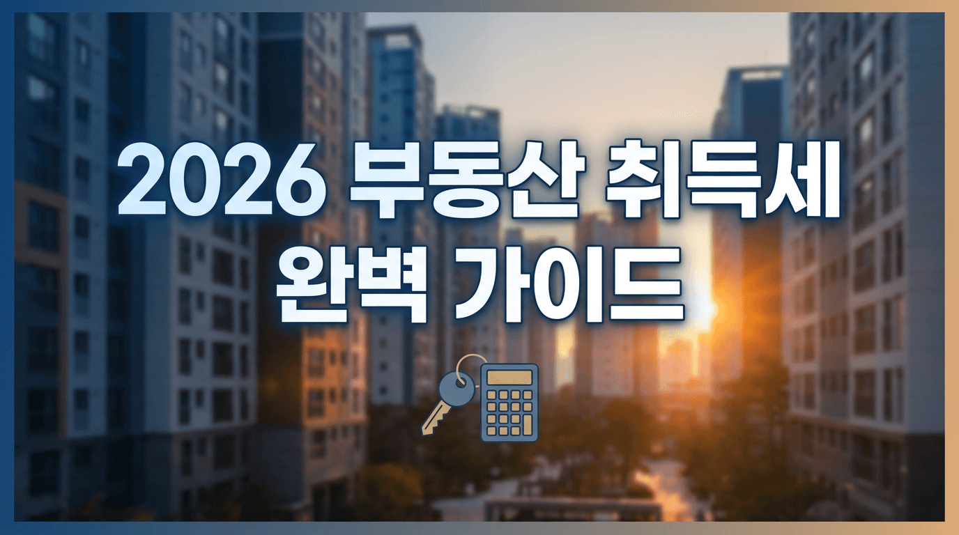 2026 부동산 취득세 완벽 가이드 — 1주택·다주택 중과·생애최초 감면·6~9억 슬라이딩 총정리