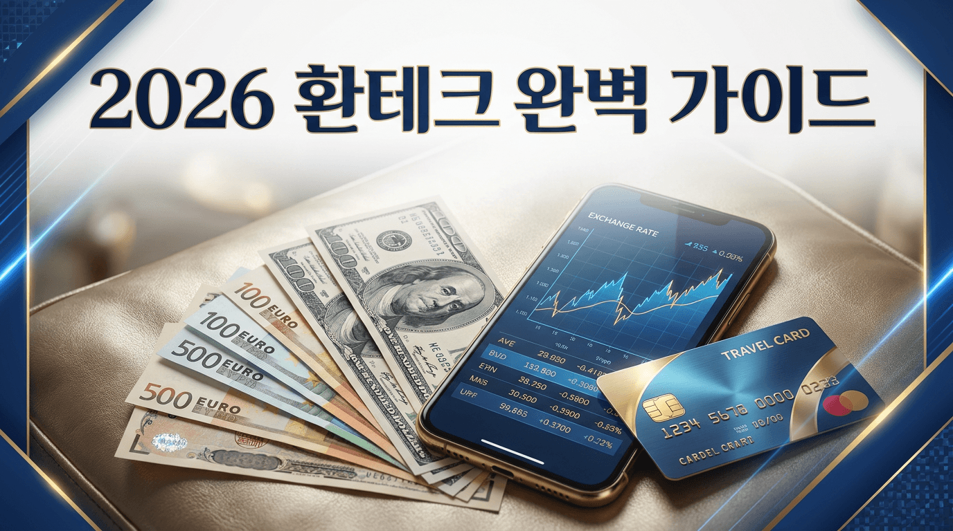 2026 환테크 완벽 가이드 — 해외여행 환전 우대 100%, 외화예금, 트래블월렛 카드 비교