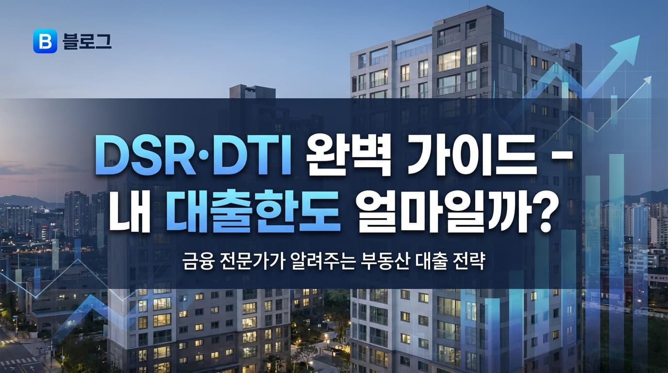 DSR·DTI 완벽 가이드 2026 – 내 대출한도는 얼마일까? 계산법부터 절세 전략까지