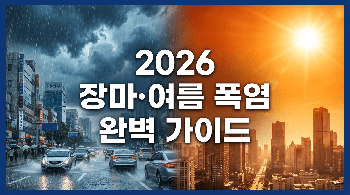 2026 장마·여름 폭염 완벽 가이드 — 장마 시작 시기·역대급 더위 전망·집중호우·온열질환 대비 총정리