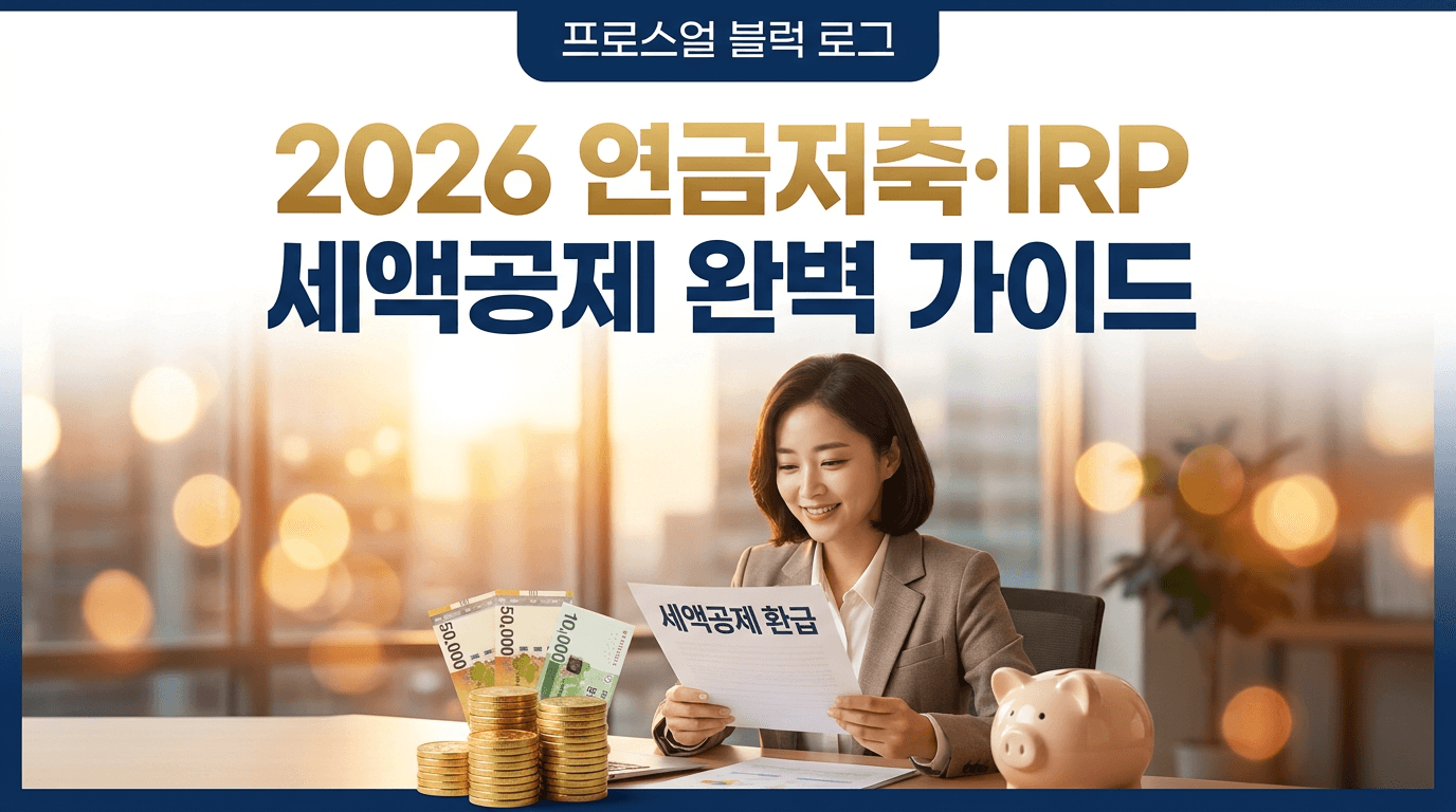2026 연금저축·IRP 세액공제 완벽 가이드 — 직장인 절세 1순위, 환급금 최대 148만 5천 원 받는 법