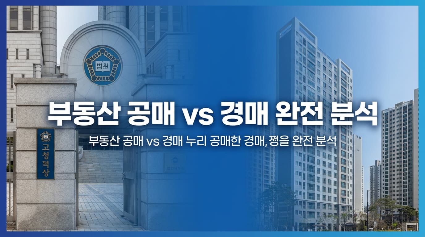 부동산 공매 vs 경매 차이점 완전 분석 - 2026 실전 가이드
