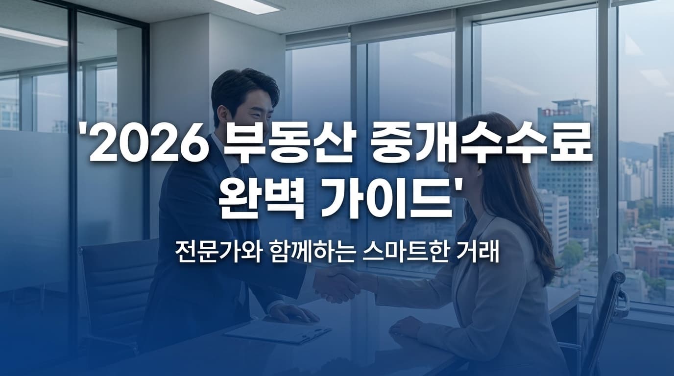 2026 부동산 중개수수료 완벽 가이드: 요율표, 계산법, 절약 꿀팁까지