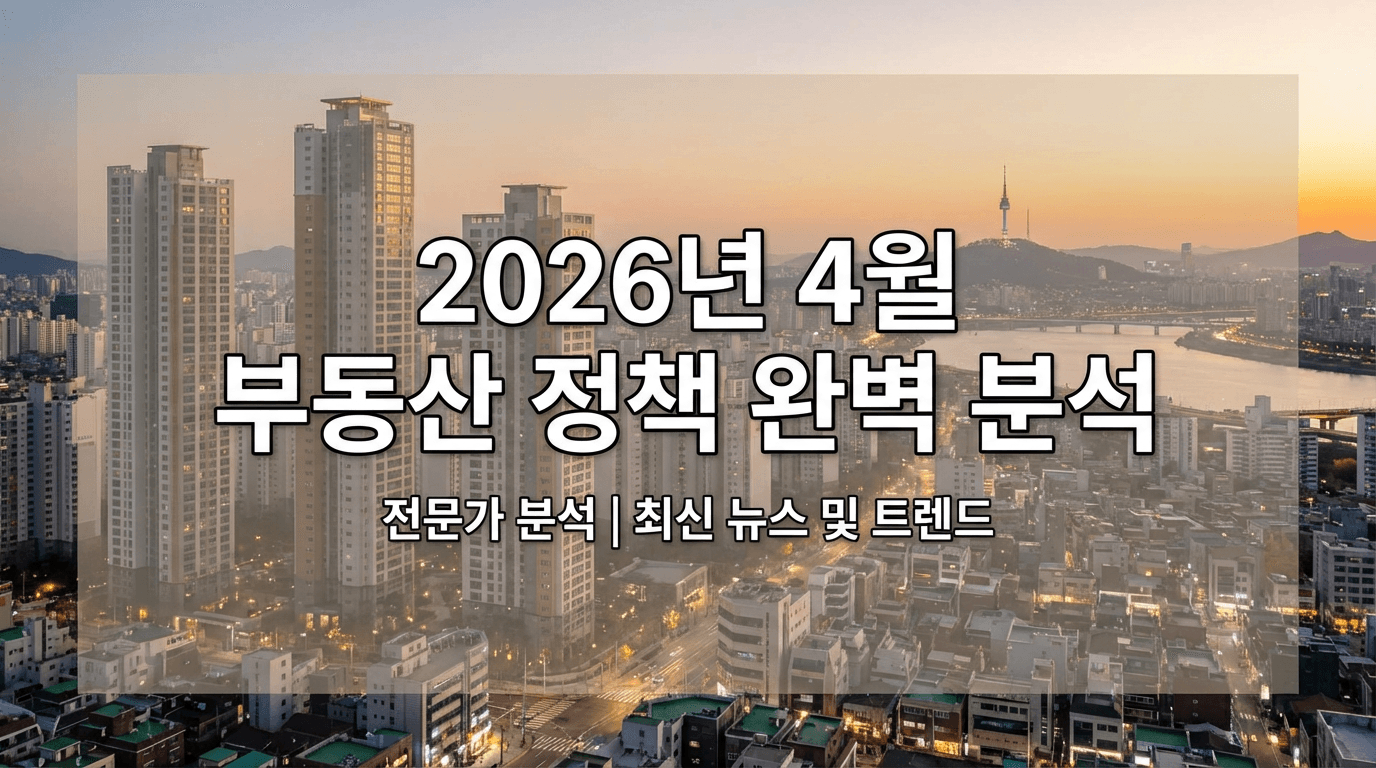 2026년 4월 부동산 정책 완벽 분석 — 다주택자 대출규제부터 세제개편까지
