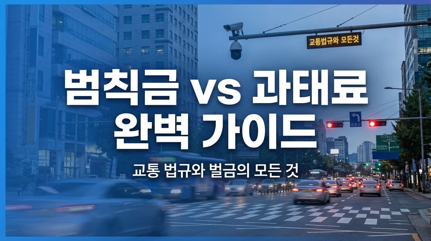 범칙금 vs 과태료 완벽 가이드 2026 — 도로교통법 기준 금액표·벌점·유리한 납부법 총정리