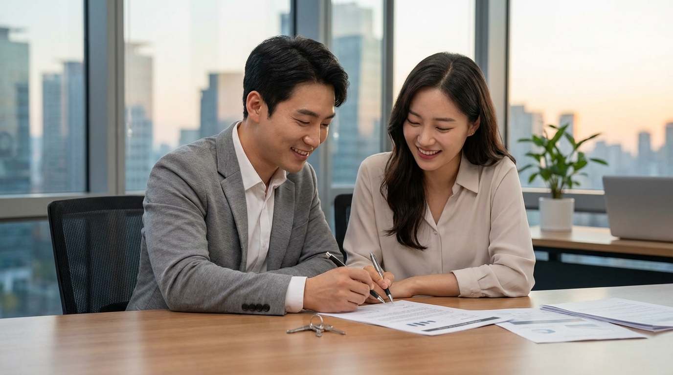 부동산 매매 계약 장면