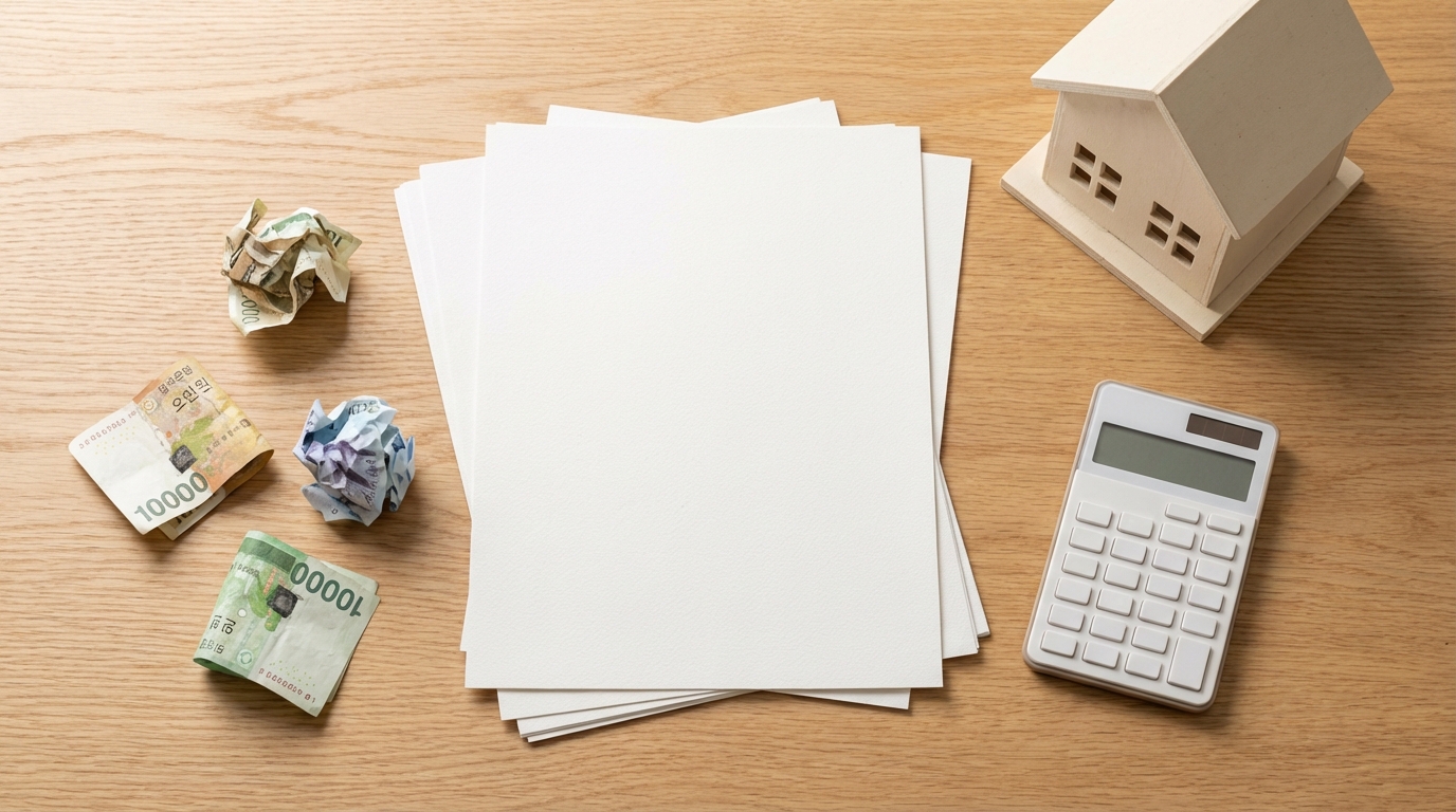 세금 계산 서류와 계산기