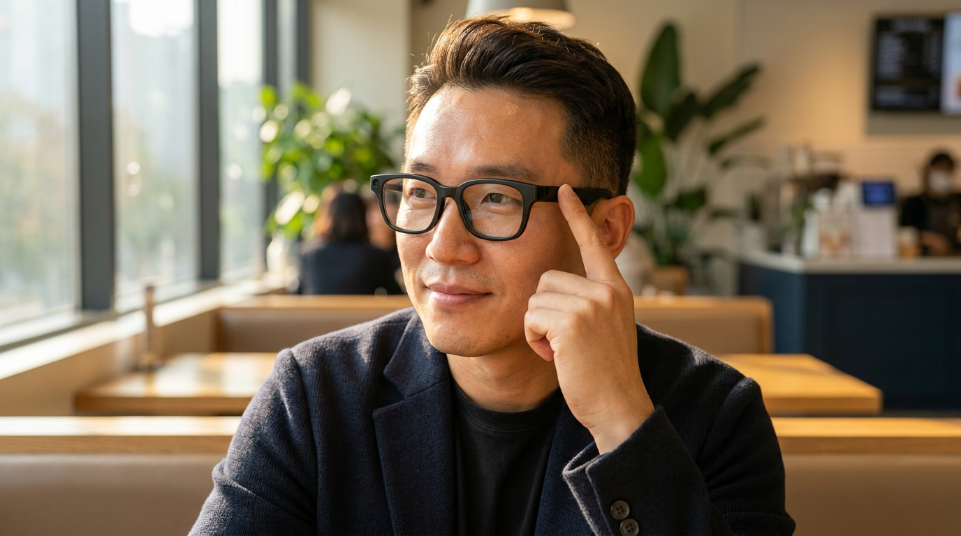 AI 스마트글래스를 착용한 사람