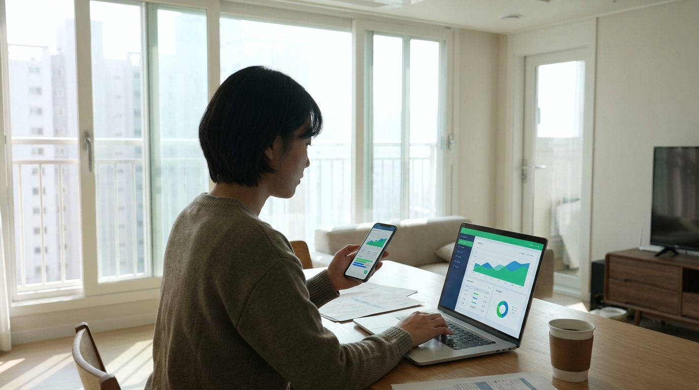 온라인으로 세금 신고하는 모습