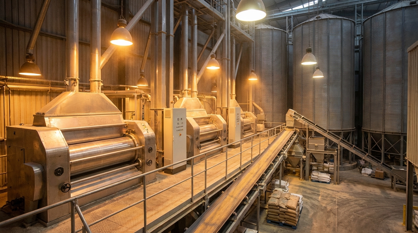 밀가루 공장과 밀 원료 생산 현장