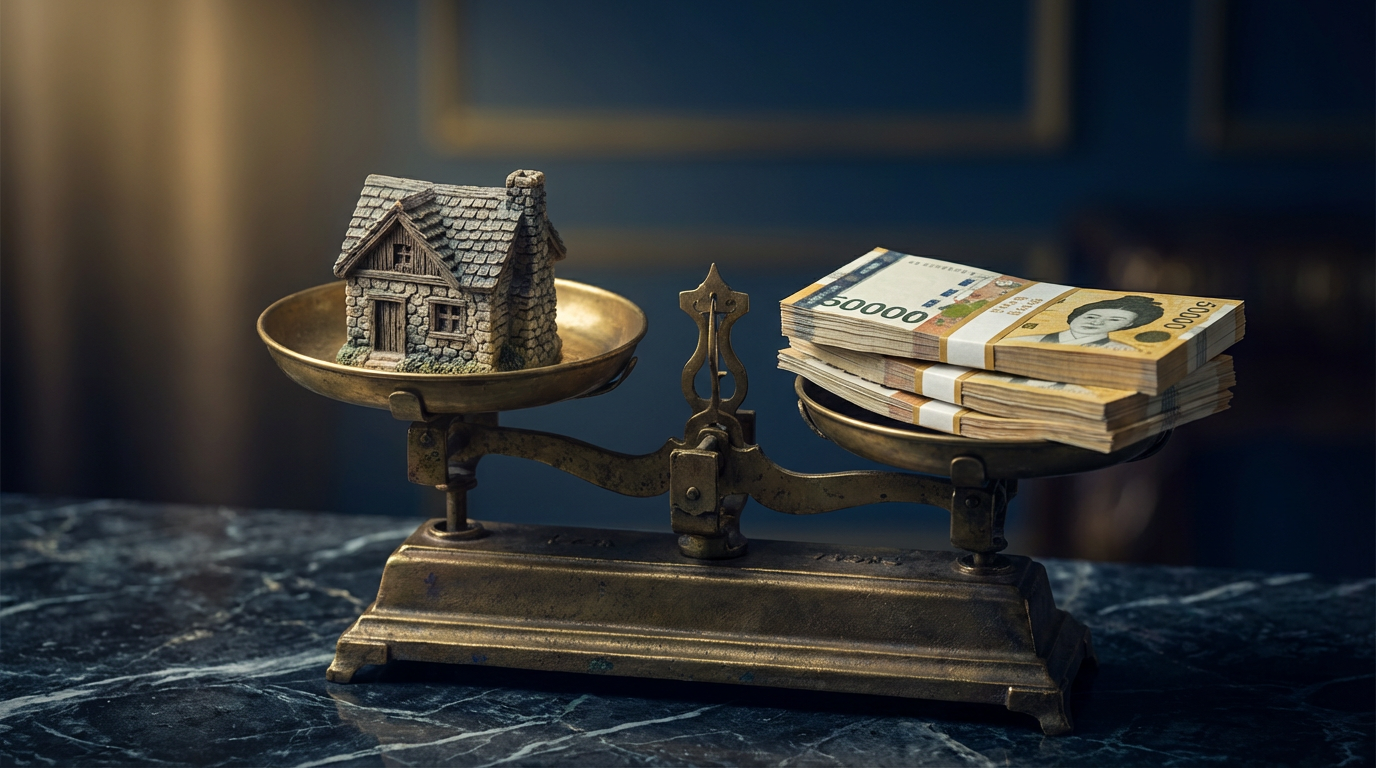 증여세와 상속세 비교를 상징하는 저울 이미지