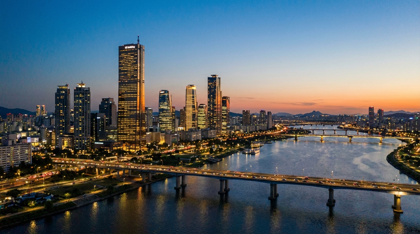 서울 여의도 금융가 야경