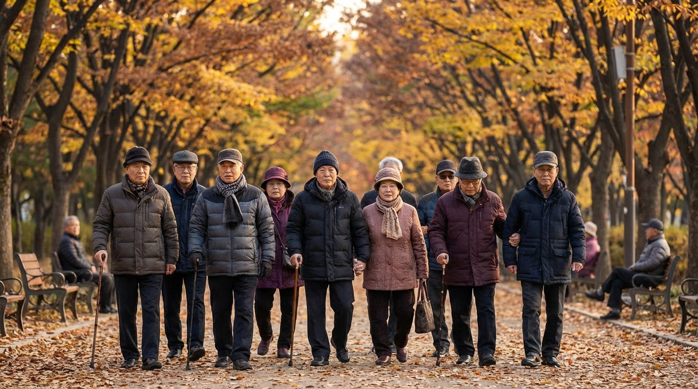 고령화 사회를 상징하는 노인들