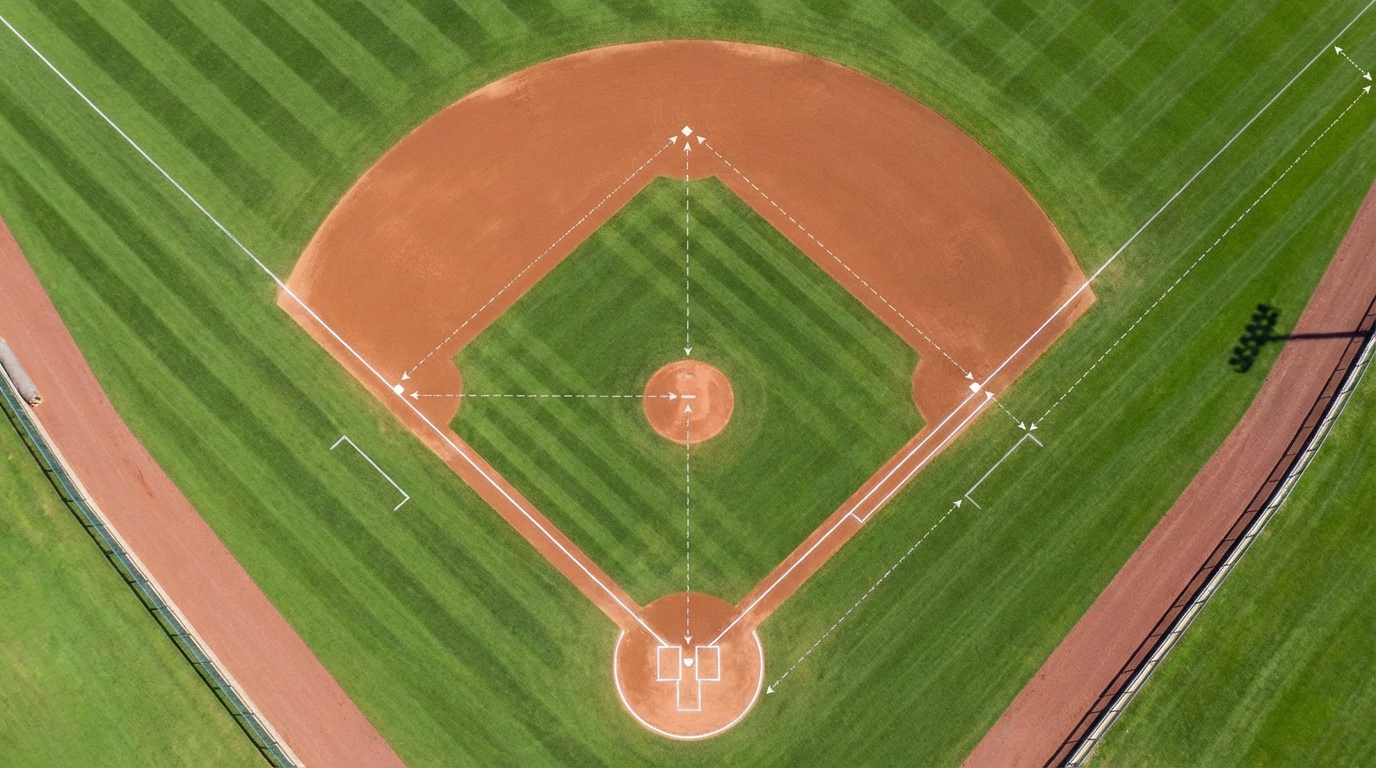 야구장 필드의 거리 측정