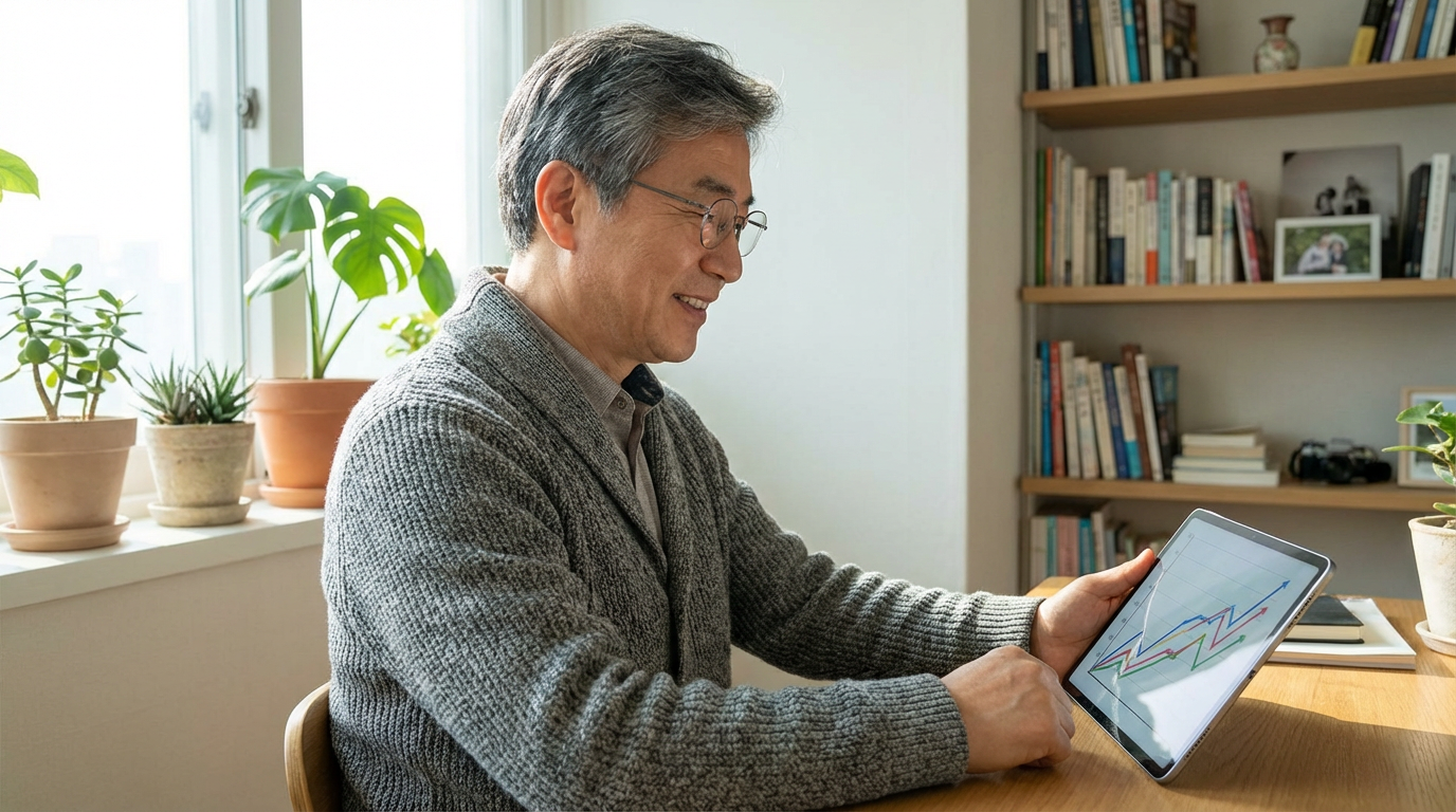 연기연금 증액을 시뮬레이션하는 모습