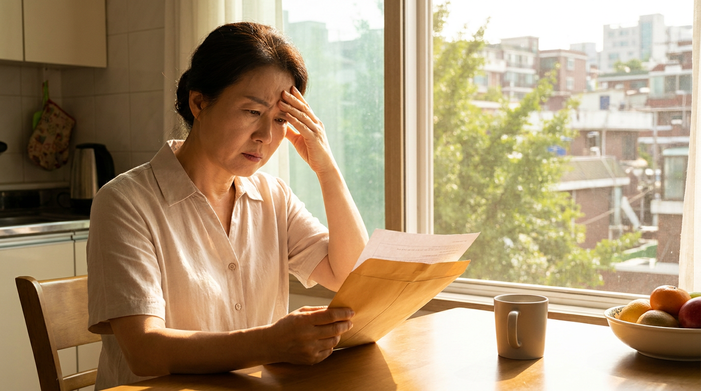 여름철 재산세 고지서를 받아 든 사람의 모습