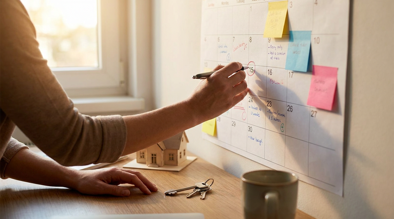 달력에 6월 1일을 표시하며 재산세 절세 전략을 짜는 모습