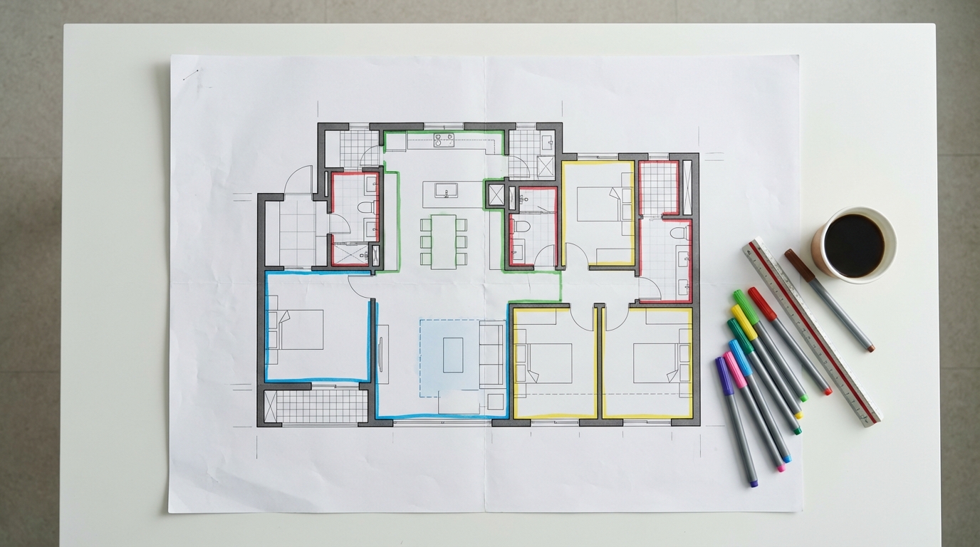 아파트 평면도 - 전용면적과 공급면적의 차이