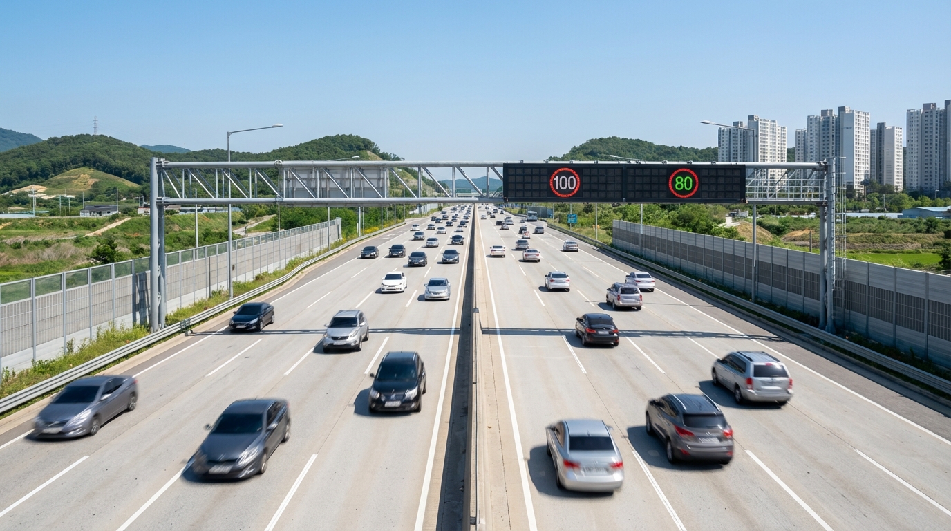 고속도로에서 주행 중인 차량들