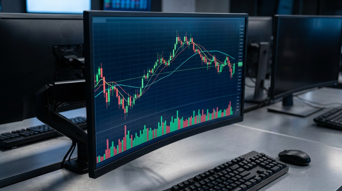 주식 거래 화면과 캔들차트