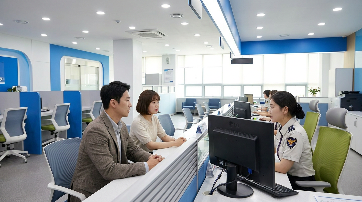 고용센터에 방문해 실업급여 상담을 받는 모습